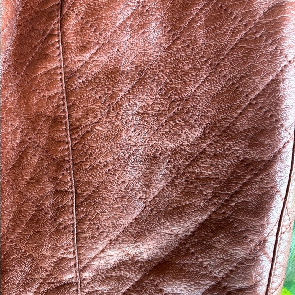 H&M Brown Leather Pencil Skirt